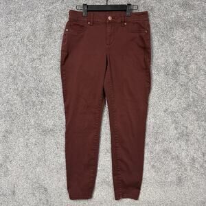 Maurices Jeans Womens M Rust Reddish-Brown Mid Rise Skinny Stretch Denim 30x28